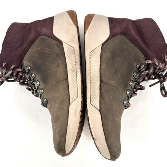 Timberland Women Kiri Up Waterproof Leather Hiker Ankle Boots brown Red Size 7.5 - Picture 4 of 9